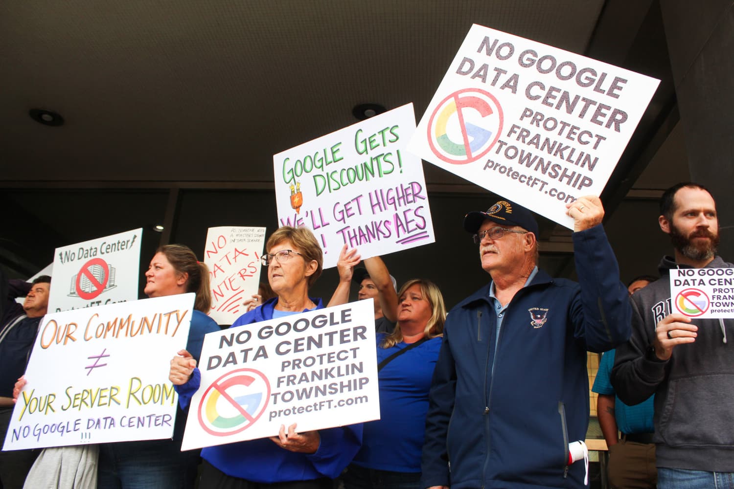 Hundreds of residents packed the Indianapolis City-County Council chambers to oppose Google's data center