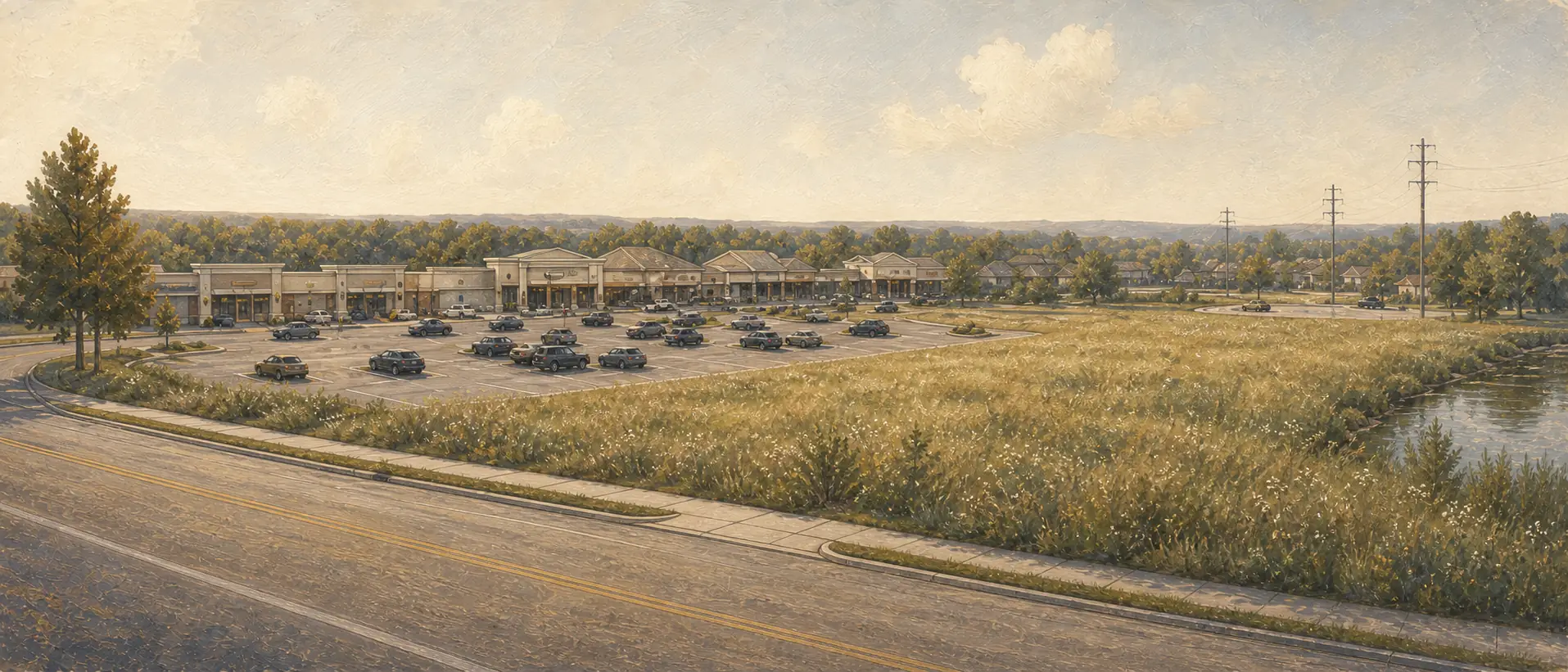 Existing strip center and undeveloped outparcel